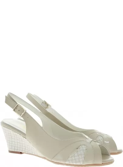 SANDAŁY NA KLINIE ZODIACO 9100 BEIGE - Sandały