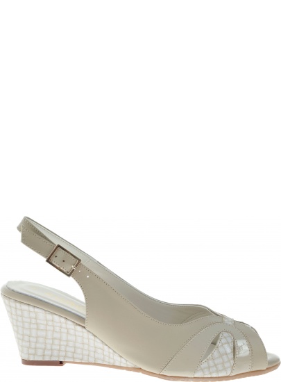 SANDAŁY NA KLINIE ZODIACO 9100 BEIGE - Sandały