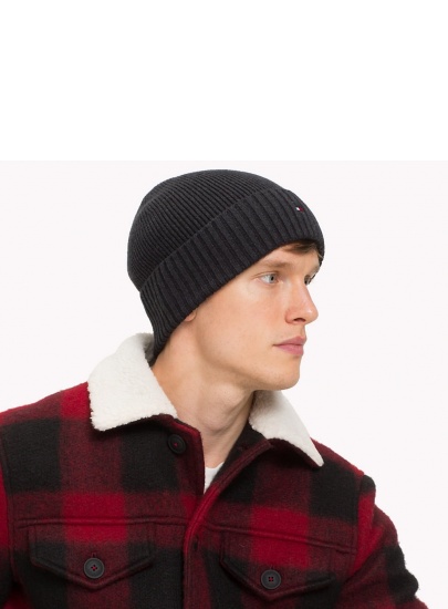 CZAPKA TOMMY HILFIGER PIMA COTTON CASHMERE AM0AM03983 002