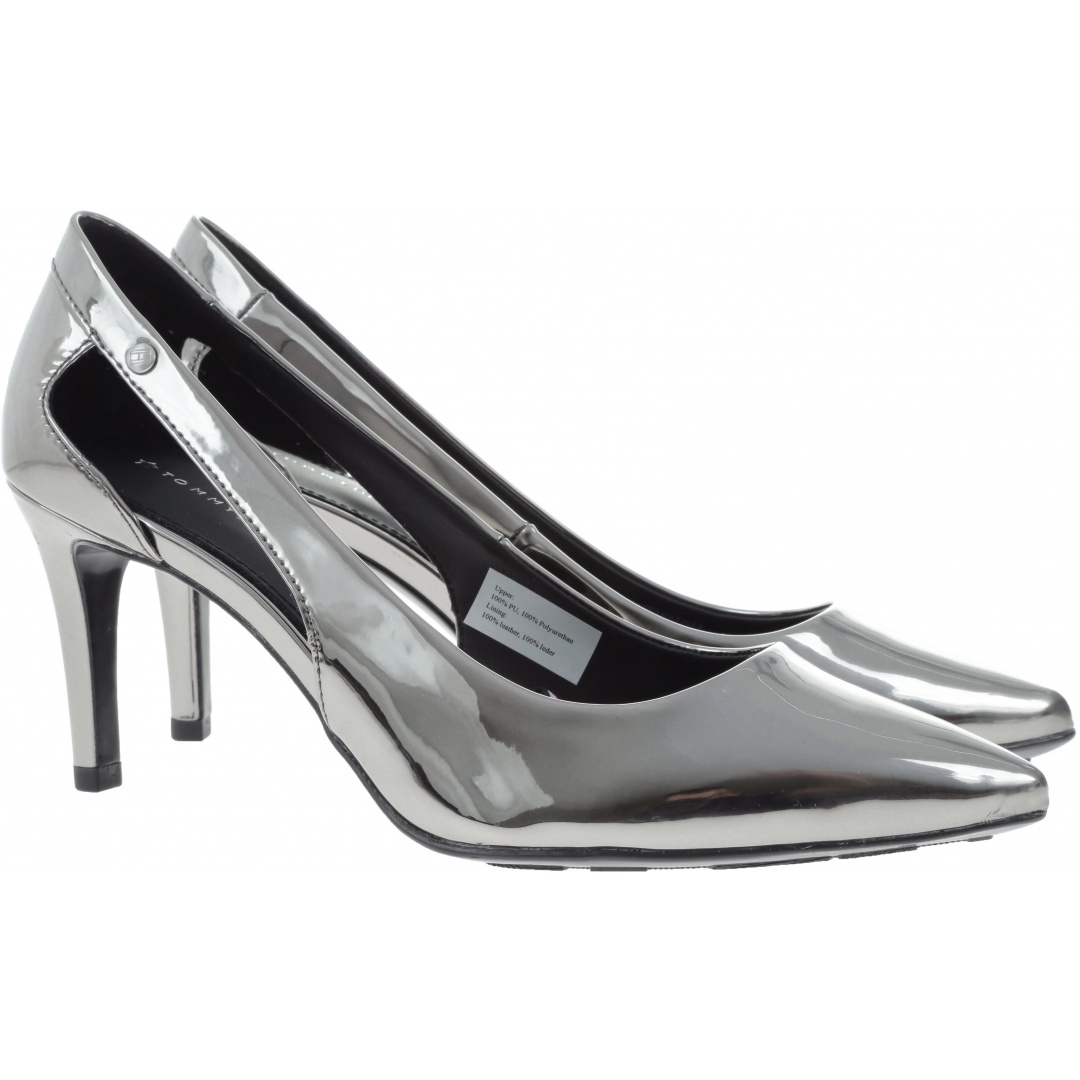CZÓŁENKA TOMMY HILFIGER MIRROR METALLIC CUT OUT PUMP - Czółenka