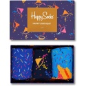 GRAJĄCY GIFT BOX SKARPET NA URODZINY HAPPY SOCKS XBDA08-6000 (3-PAK) -
