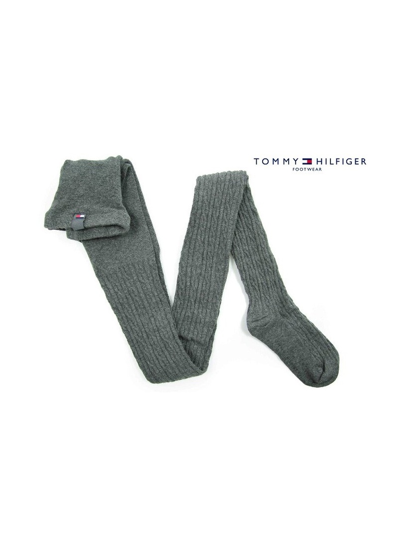 TOMMY HILFIGER Women Tights Cable 1P Anthracite Mela - Skarpety, rajstopy