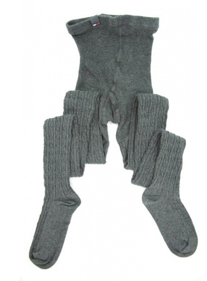 TOMMY HILFIGER Women Tights Cable 1P Anthracite Mela - Skarpety, rajstopy