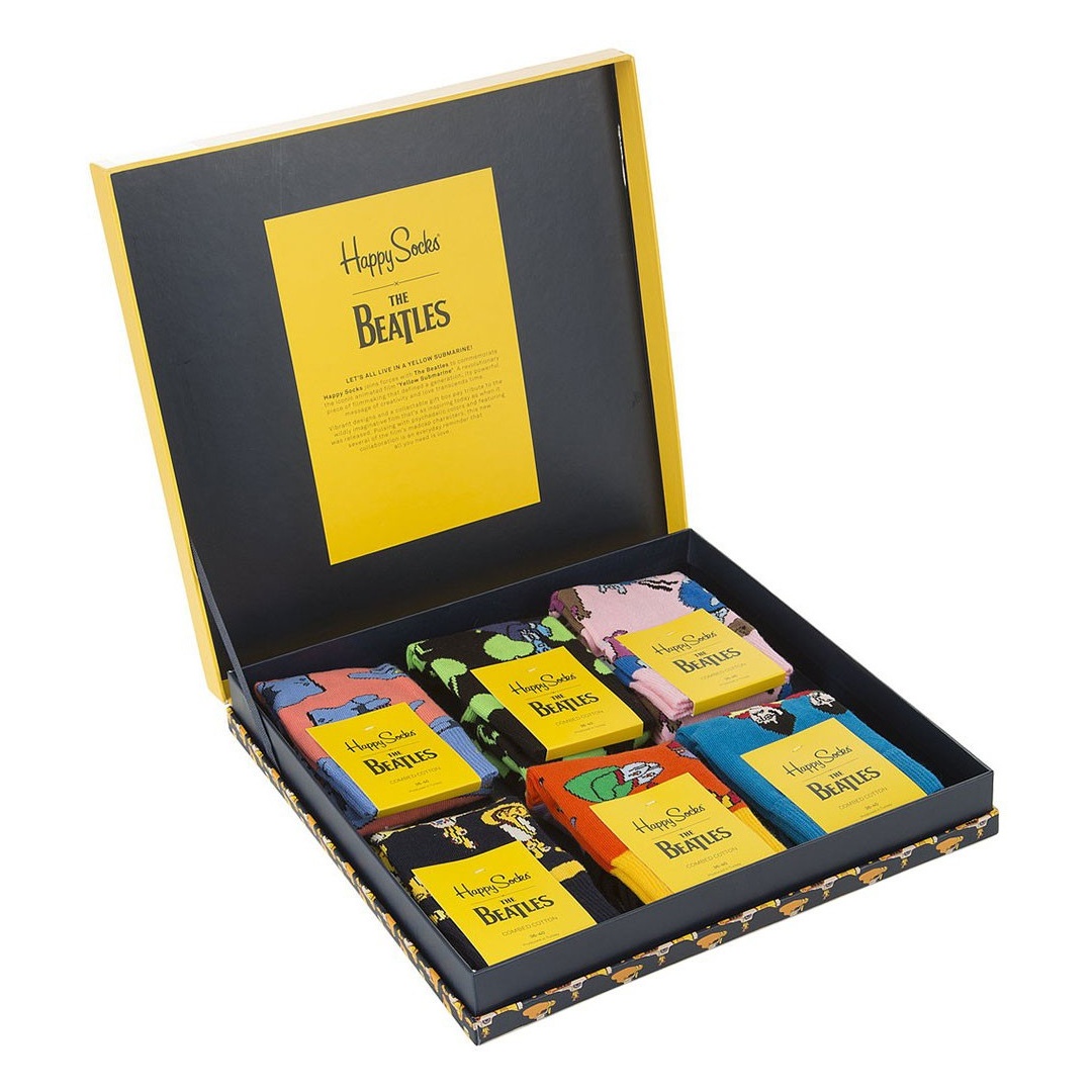 GIFT BOX SKARPET THE BEATLES HAPPY SOCKS XBEA10-2000 (6-PAK) - Skarpety