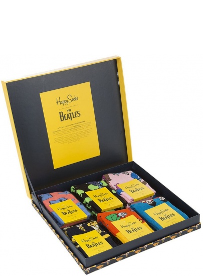 GIFT BOX SKARPET THE BEATLES HAPPY SOCKS XBEA10-2000 (6-PAK) - Skarpety