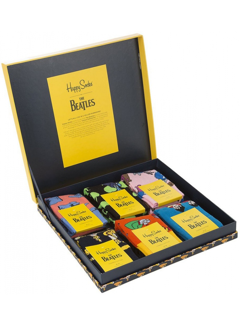 GIFT BOX SKARPET THE BEATLES HAPPY SOCKS XBEA10-2000 (6-PAK) - Skarpety