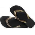 JAPONKI HAVAIANAS TOP TIRAS BLACK GOLDEN - Japonki
