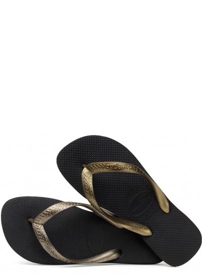 JAPONKI HAVAIANAS TOP TIRAS BLACK GOLDEN - Japonki