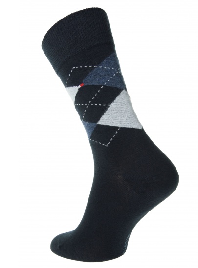 TOMMY HILFIGER Skarpetki Men Sock Check Dark Navy (2-Pak) -