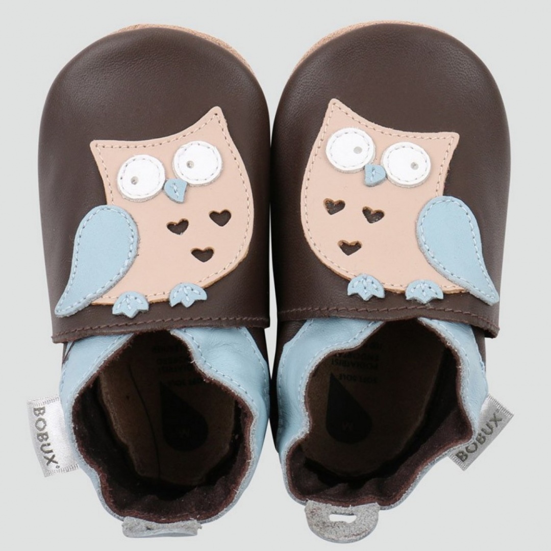 BUCIKI BOBUX 4243 CHOCOLATE OWL SOFT SOLE - Dla niemowląt