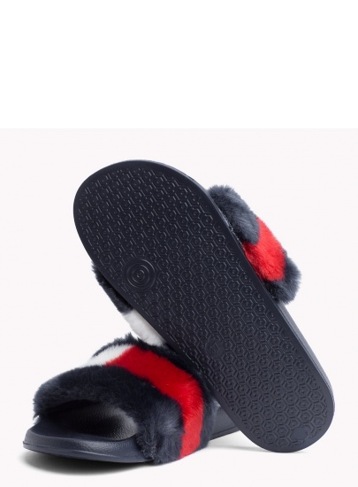 KLAPKI TOMMY HILFIGER FUNNY FUR POOL SLIDE - Klapki