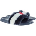 KLAPKI TOMMY HILFIGER FUNNY FUR POOL SLIDE - Klapki