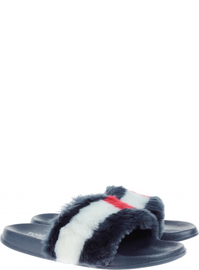 KLAPKI TOMMY HILFIGER FUNNY FUR POOL SLIDE - Klapki
