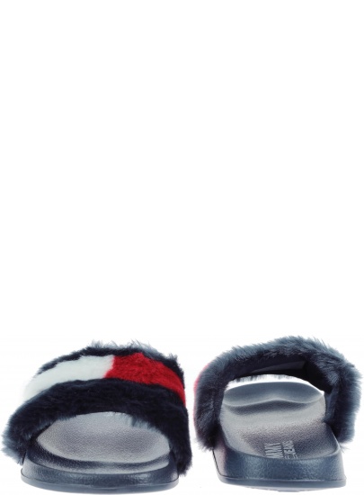 KLAPKI TOMMY HILFIGER FUNNY FUR POOL SLIDE - Klapki