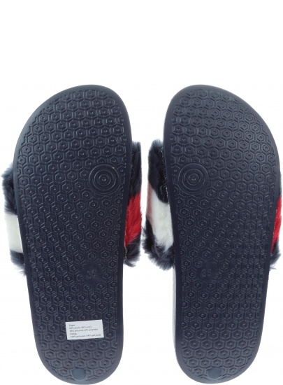 KLAPKI TOMMY HILFIGER FUNNY FUR POOL SLIDE - Klapki