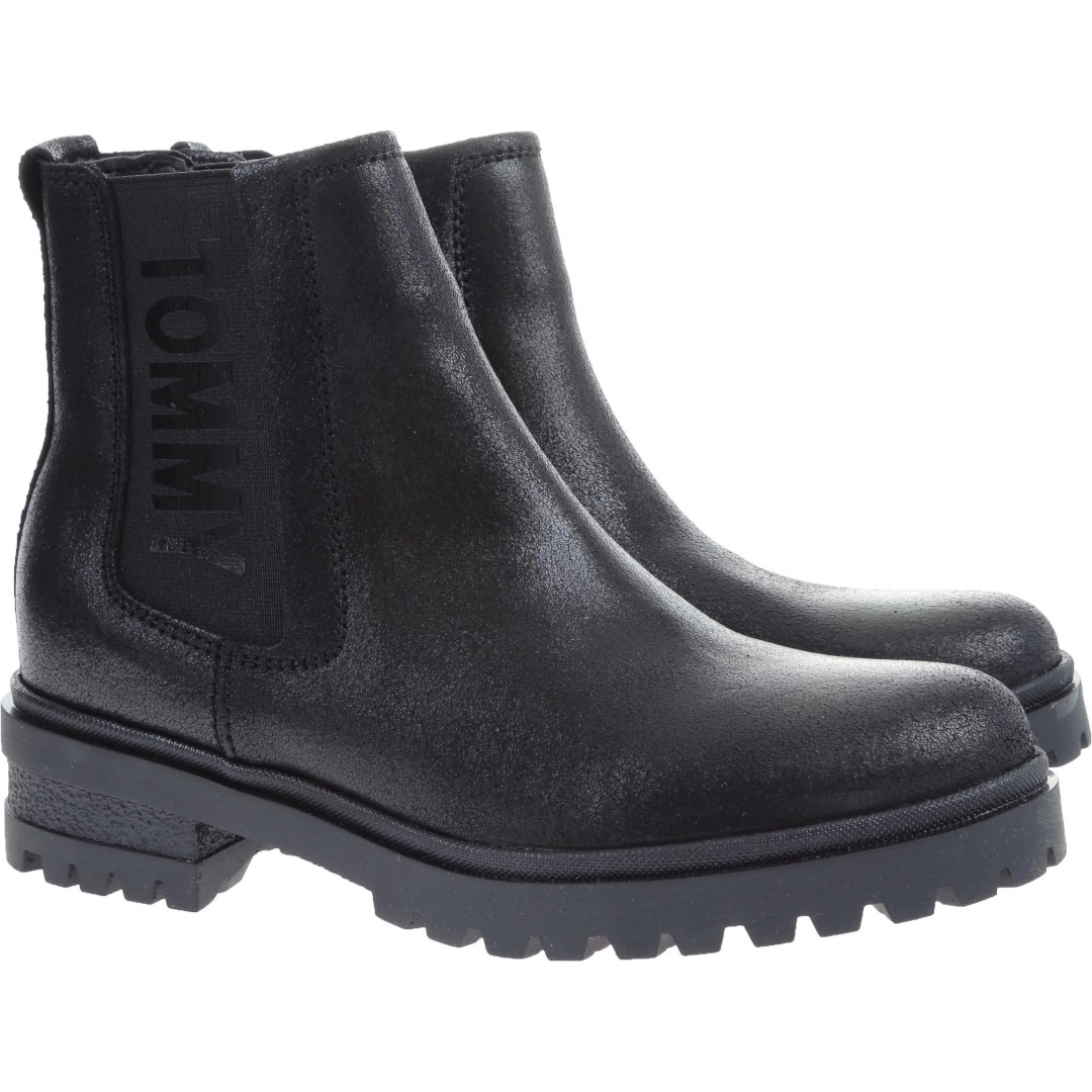 Sztyblety TOMMY HILFIGER Metallic Cleated Che - Botki