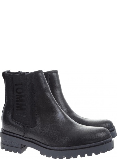 Sztyblety TOMMY HILFIGER Metallic Cleated Che - Botki