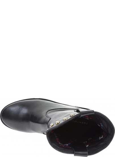Botki TOMMY HILFIGER Round Stud Wedge Boo - Botki