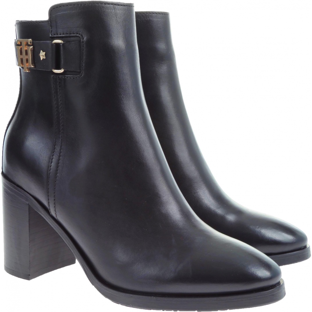 Botki TOMMY HILFIGER Th Buckle Heeled Boo - Botki