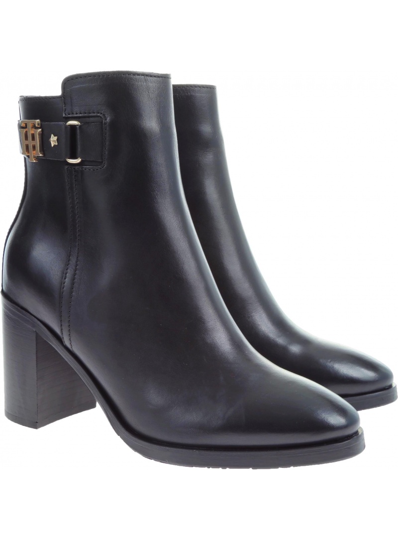 Botki TOMMY HILFIGER Th Buckle Heeled Boo - Botki