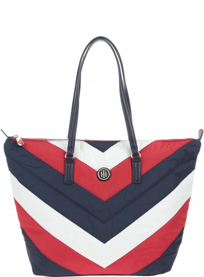 TOREBKA TOMMY HILFIGER POPPY TOTE CHEVRON - Na ramię