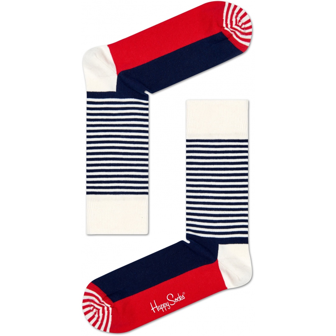 SKARPETY HAPPY SOCKS HALF STRIPE SH01-068 - Skarpety, rajstopy