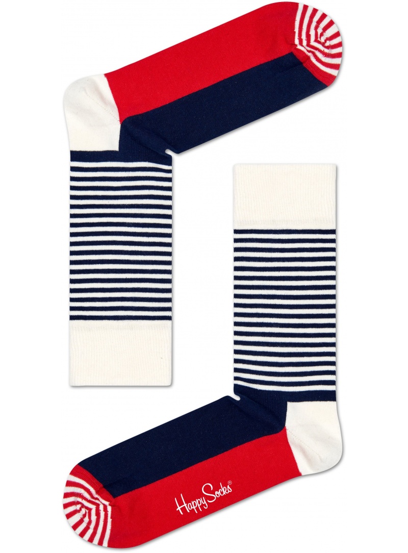 SKARPETY HAPPY SOCKS HALF STRIPE SH01-068 - Skarpety, rajstopy