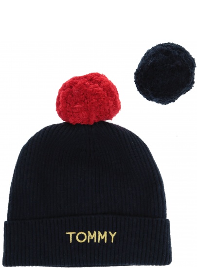 CZAPKA TOMMY HILFIGER SWAP YOUR POMPOM AW0AW06026 413