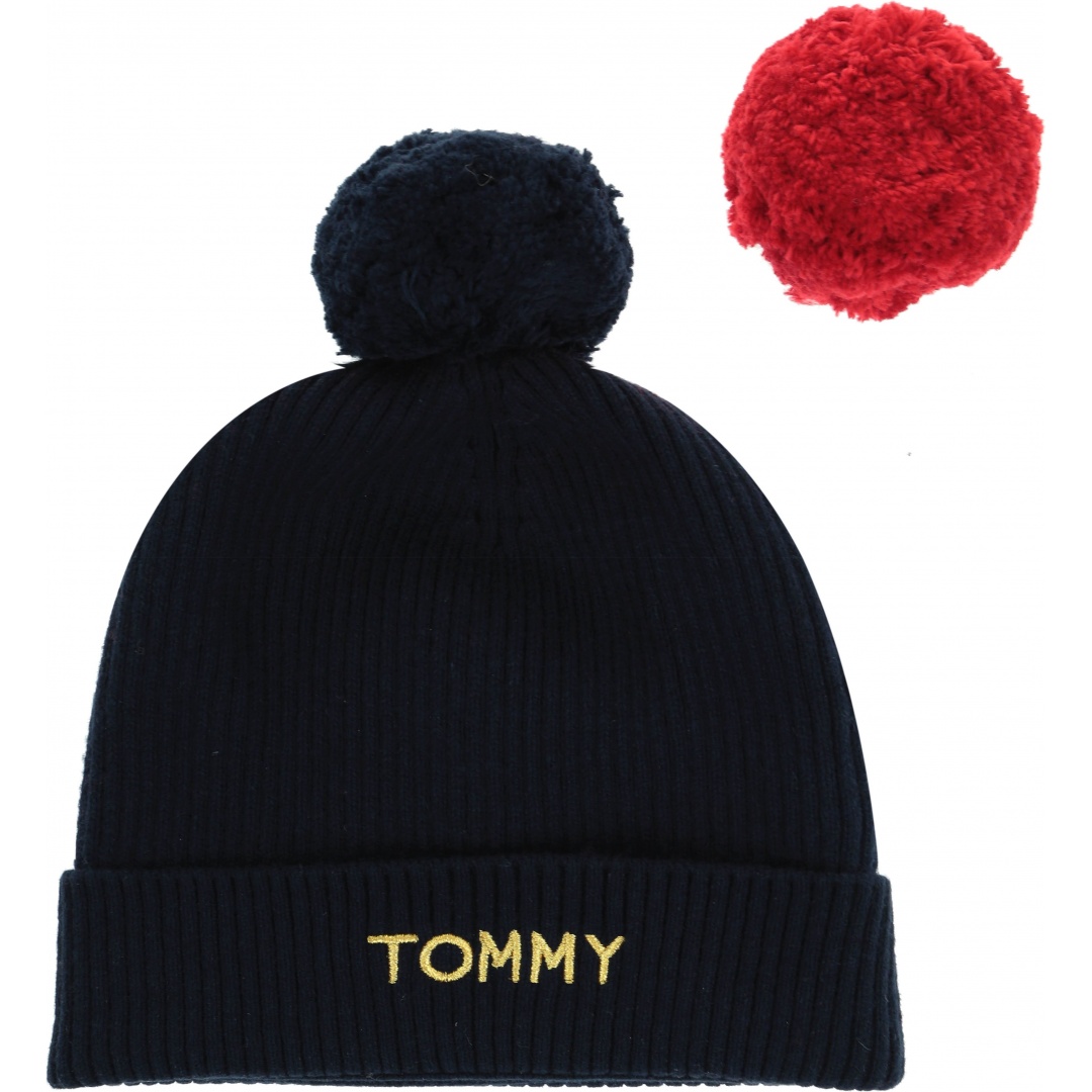CZAPKA TOMMY HILFIGER SWAP YOUR POMPOM AW0AW06026 413
