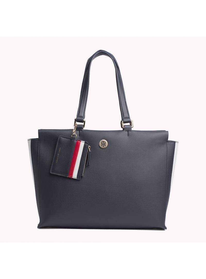 Granatowa Torebka TOMMY HILFIGER Effortless Saffiano AW0AW06375 Granatowa Torebka TOMMY HILFIGER Effortless Saffiano AW0AW06375
