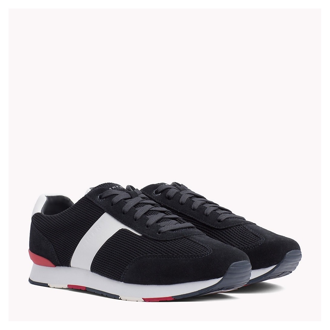 Granatowe Półbuty TOMMY HILFIGER Knitted Material Mix Runner