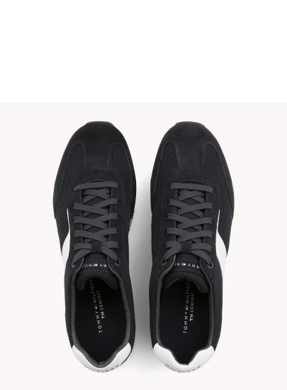 Granatowe Półbuty TOMMY HILFIGER Knitted Material Mix Runner