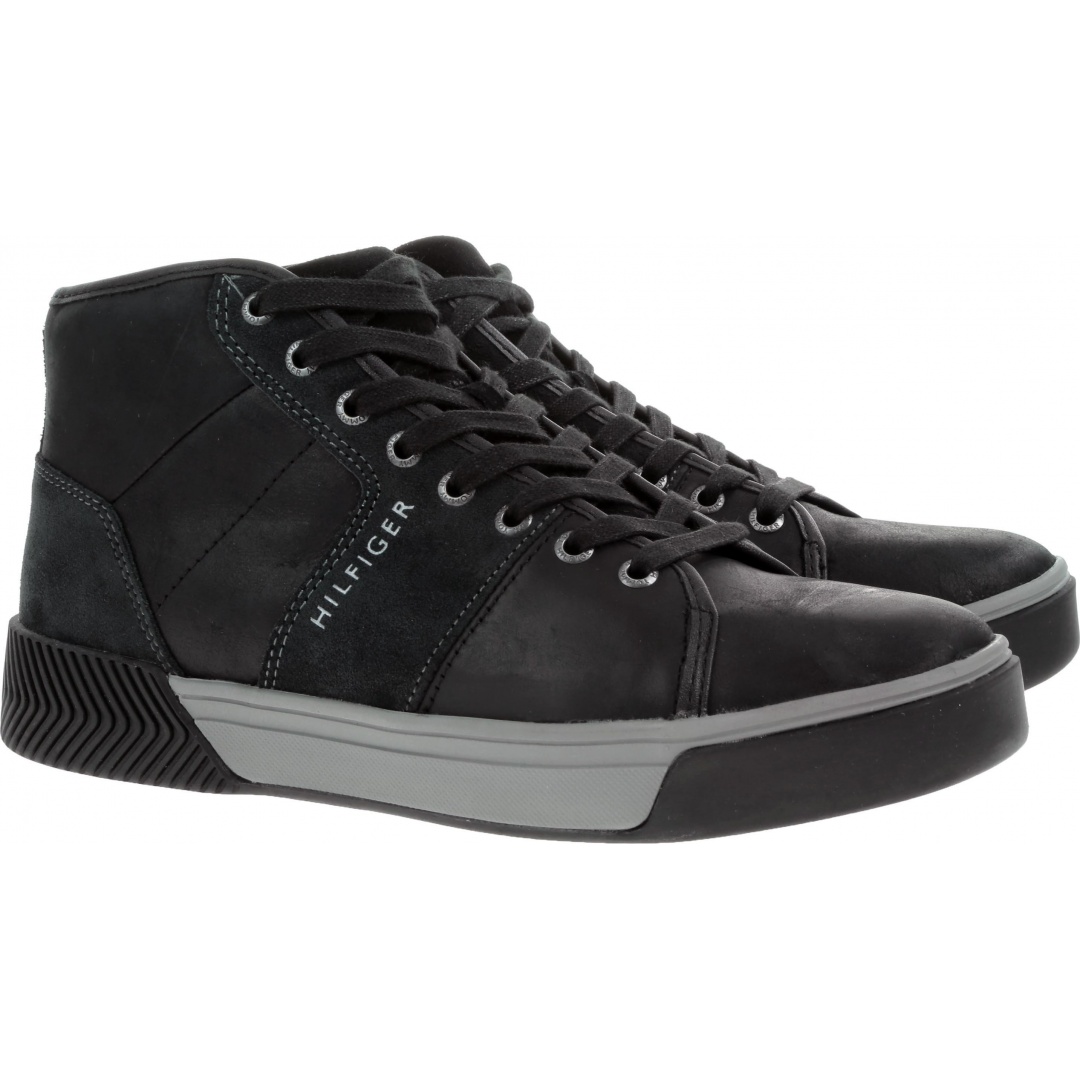 Trampki TOMMY HILFIGER Leather Mix High Top Cupsole - Trampki