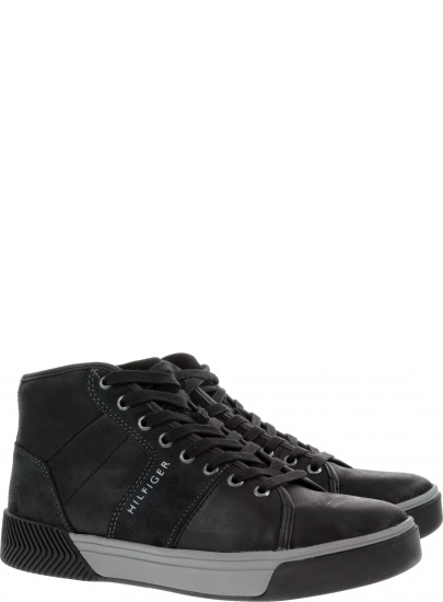 Trampki TOMMY HILFIGER Leather Mix High Top Cupsole - Trampki