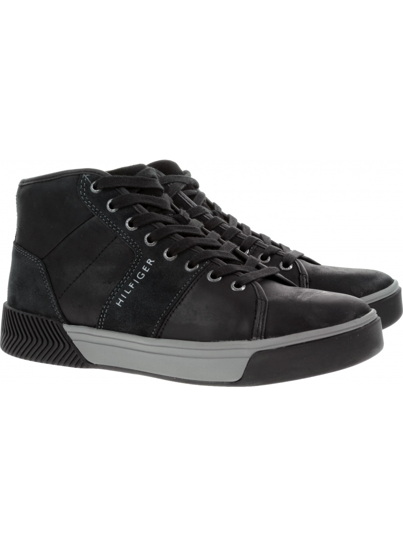 Trampki TOMMY HILFIGER Leather Mix High Top Cupsole - Trampki