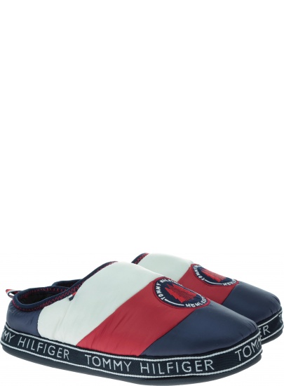 GRANATOWE KAPCIE TOMMY HILFIGER Downslipper Patch FM0FM02005