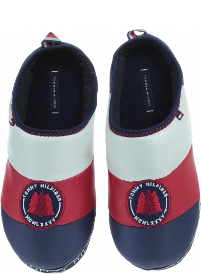 GRANATOWE KAPCIE TOMMY HILFIGER Downslipper Patch FM0FM02005