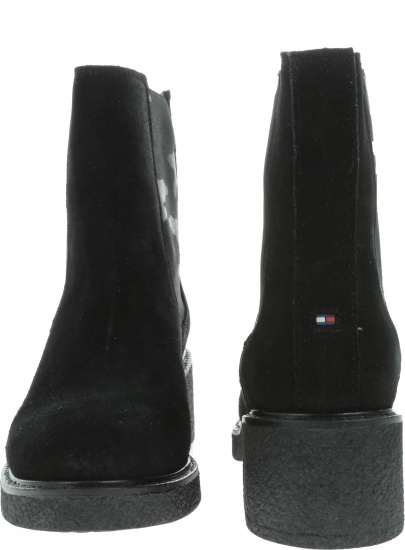Sztyblety TOMMY HILFIGER Crepe Mid Heel - Botki