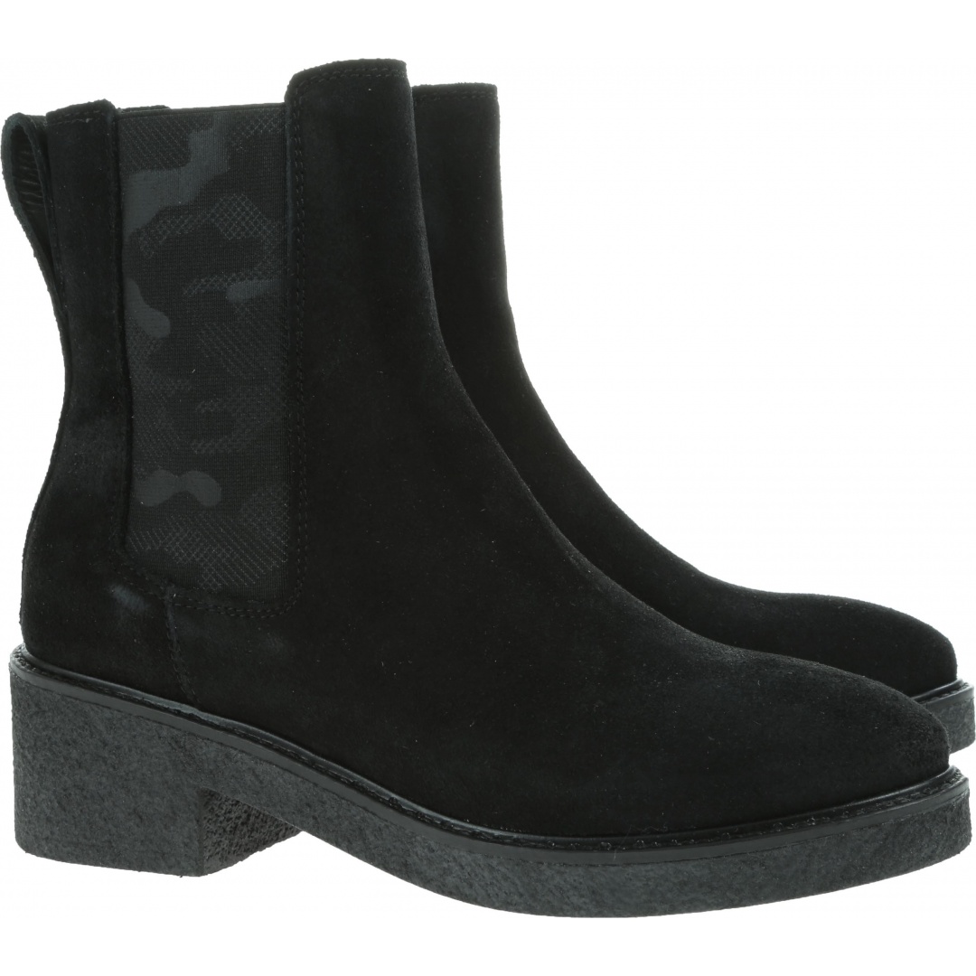 Sztyblety TOMMY HILFIGER Crepe Mid Heel - Botki