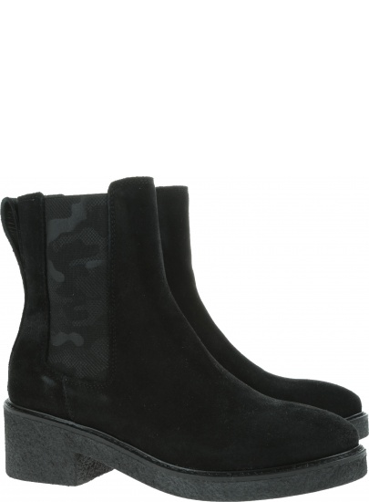 Sztyblety TOMMY HILFIGER Crepe Mid Heel - Botki