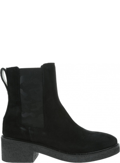 Sztyblety TOMMY HILFIGER Crepe Mid Heel - Botki