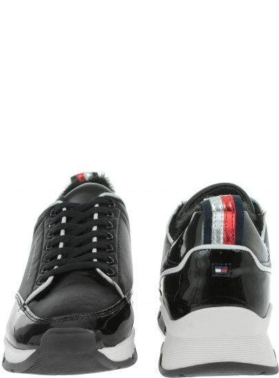 CZARNE PÓŁBUTY SPORTOWE TOMMY HILFIGER Cool Technical Satin