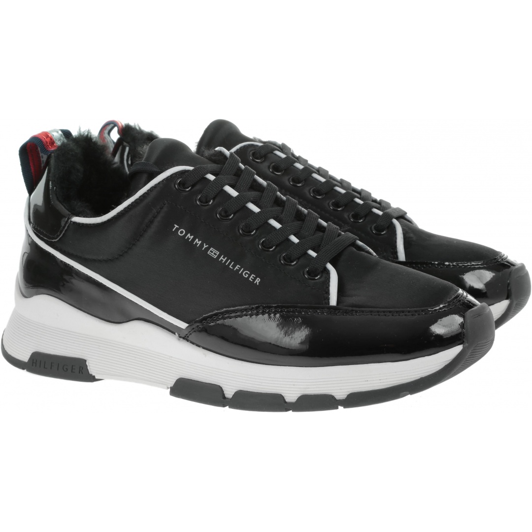 CZARNE PÓŁBUTY SPORTOWE TOMMY HILFIGER Cool Technical Satin