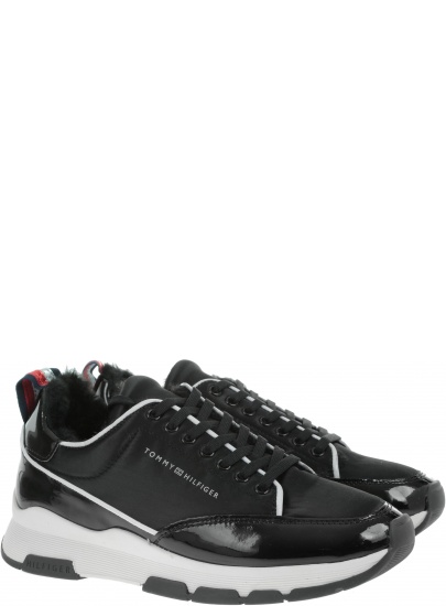 CZARNE PÓŁBUTY SPORTOWE TOMMY HILFIGER Cool Technical Satin