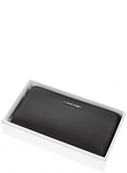 CZARNY PORTFEL CALVIN KLEIN STITCH DOUBLE ZIPAROUND K60K604864