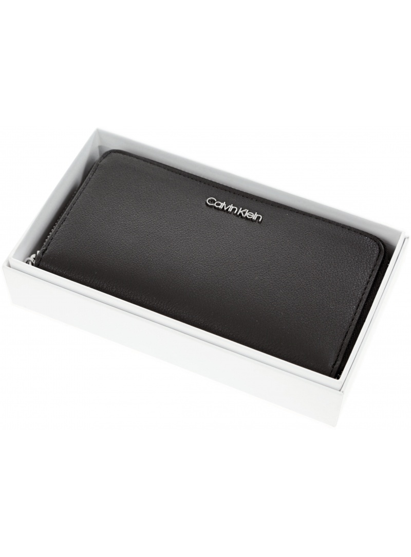CZARNY PORTFEL CALVIN KLEIN STITCH DOUBLE ZIPAROUND K60K604864