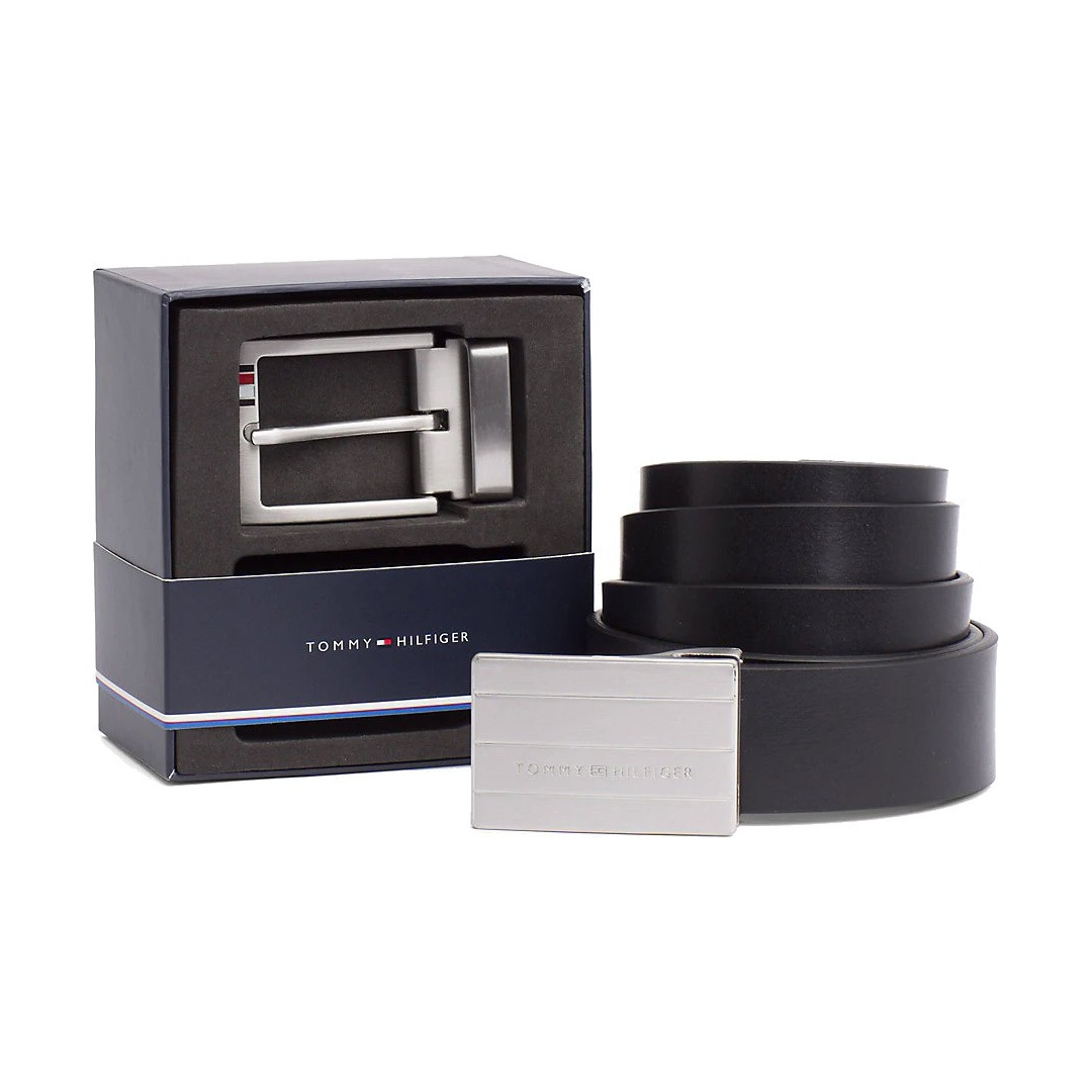 Pasek TOMMY HILFIGER AM0AM04129 901 FORMAL DOUBLE BUCKLE - Paski