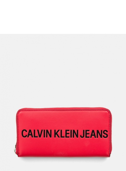 Czerwony Portfel CALVIN KLEIN Logo Large K40K400408 623 -