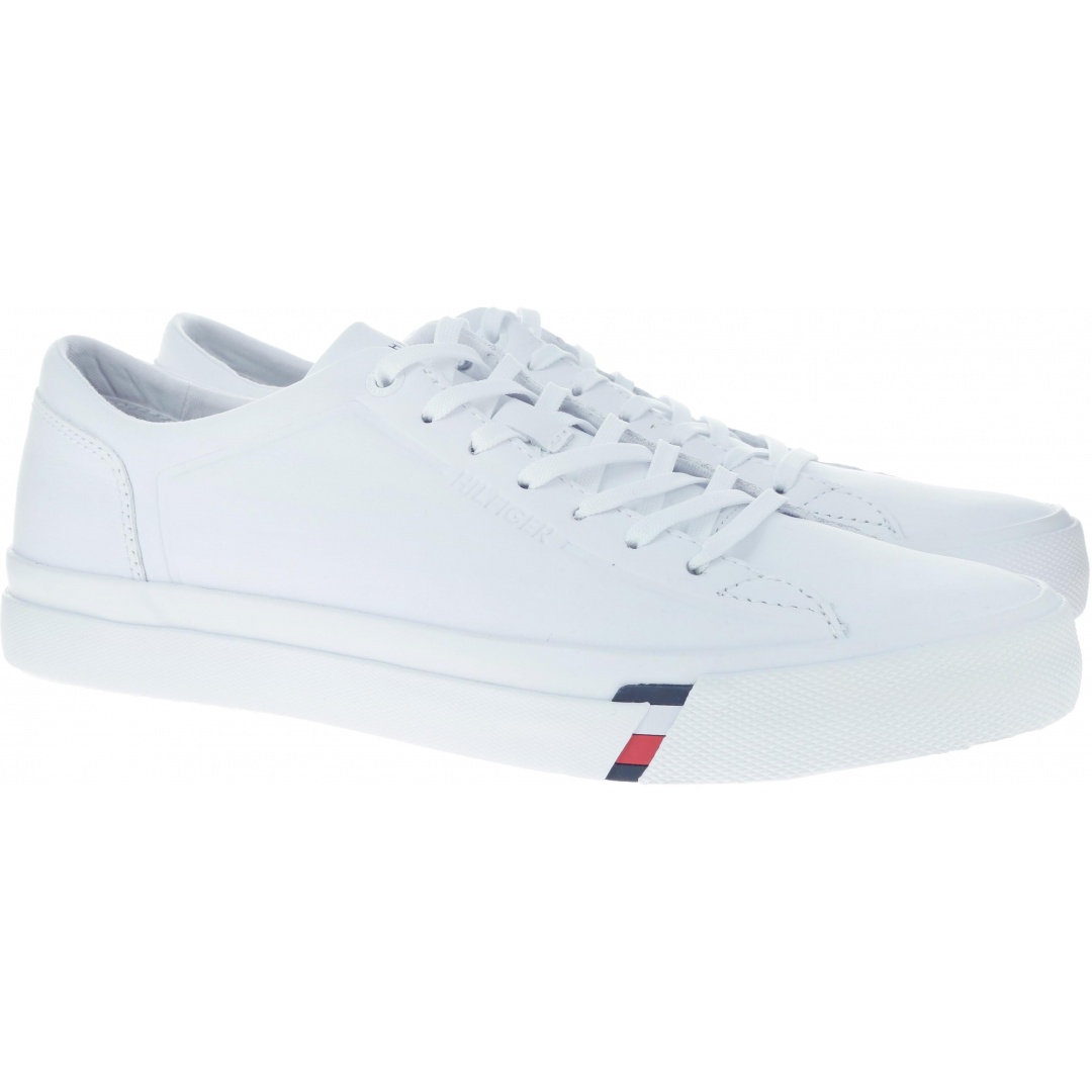 Białe skórzane Półbuty Tommy Hilfiger CORPORATE LEATHER SN
