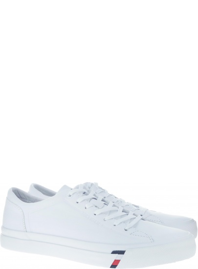 Białe skórzane Półbuty Tommy Hilfiger CORPORATE LEATHER SN